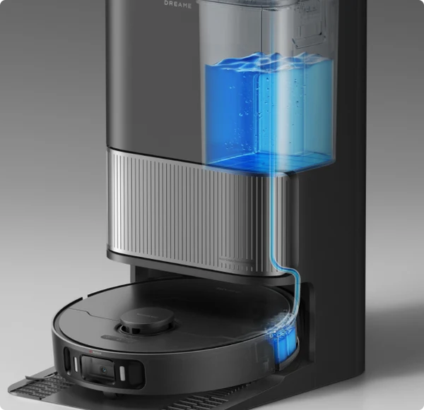 Kontinuierlicher Wasserdurchfluss für pausenloses Wischen